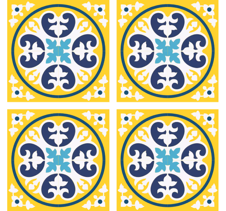 Sottobicchieri piastrelle motivo floreale ceramica - TenStickers