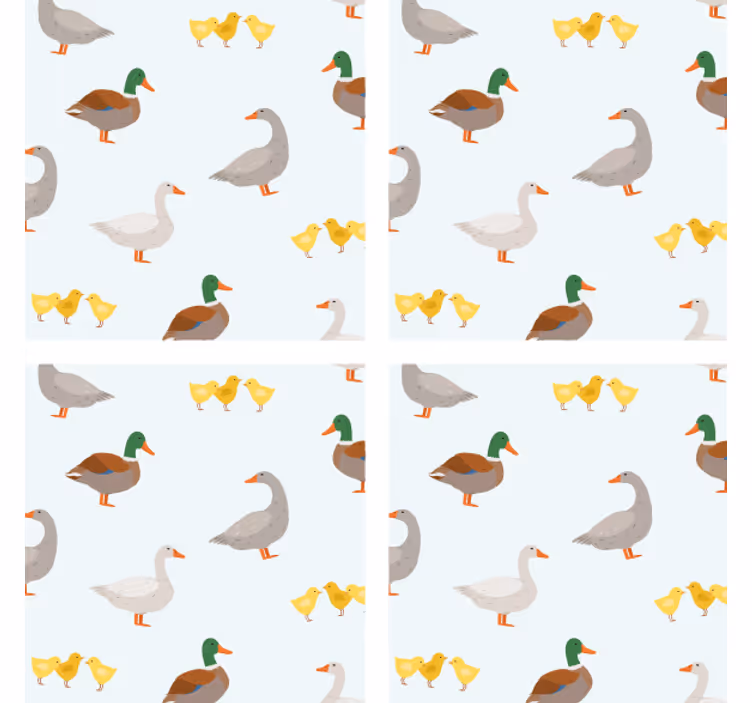 Sottobicchieri personalizzabili con motivi di anatra buffi - TenStickers
