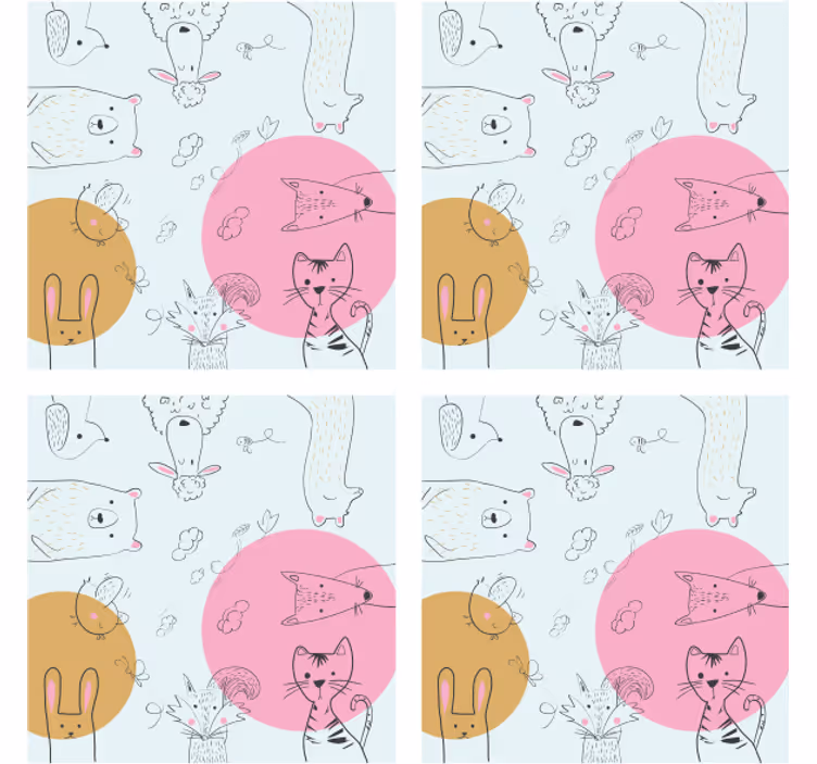 Sottobicchieri frikis illustrazioni animali fantasiose - TenStickers