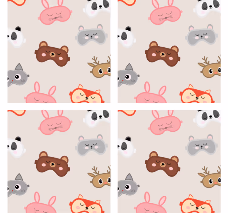Sottobicchieri frikis collezione faccine di animali - TenStickers