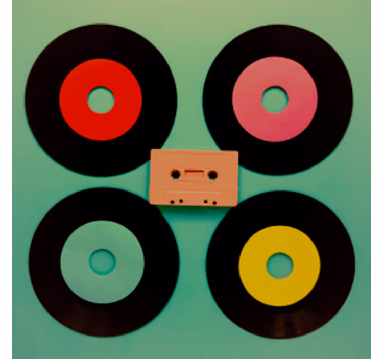 Sottobicchieri frikis set di dischi in vinile retro - TenStickers
