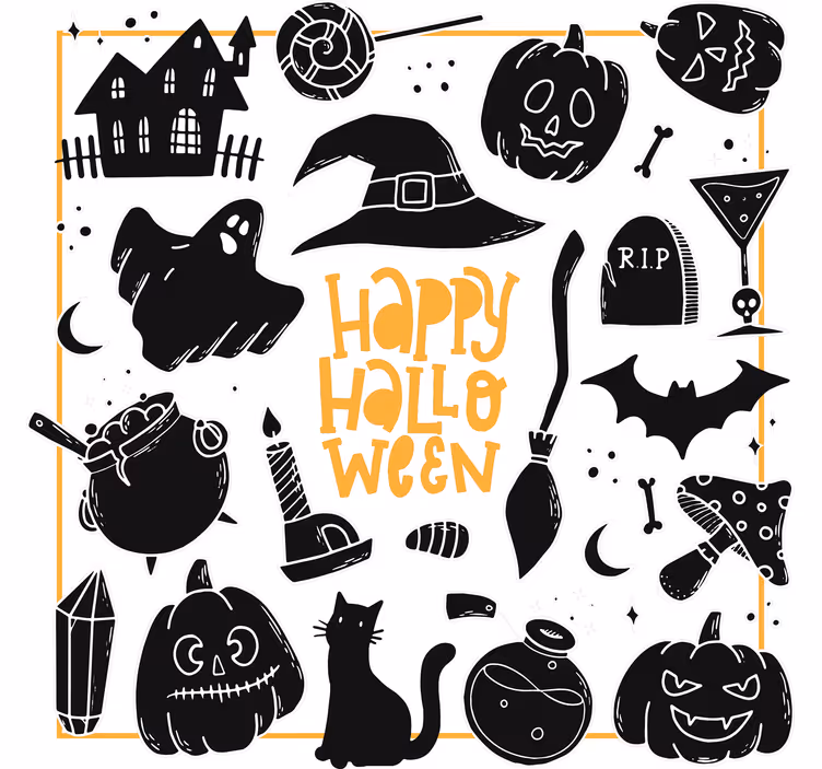 Sottobicchieri halloween illustrazioni spaventose - TenStickers