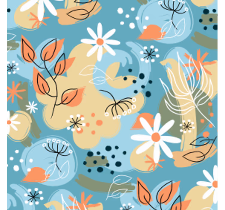 Sottobicchieri moderno con sfondo floreale - TenStickers