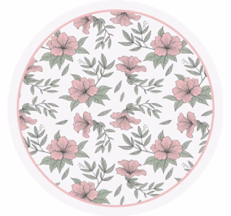 Sottobicchieri rotondi con motivo floreale - TenStickers