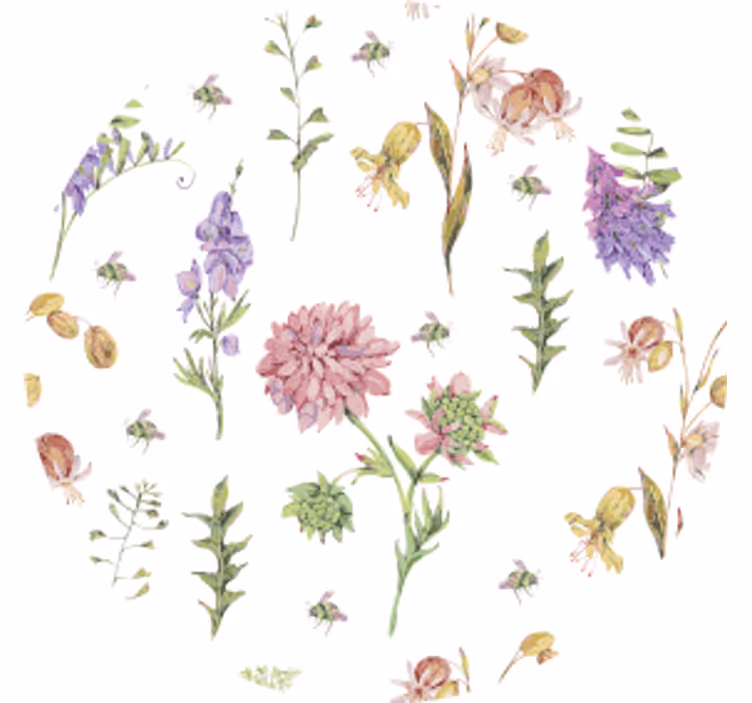 Sottobicchieri con motivi floreali - TenStickers