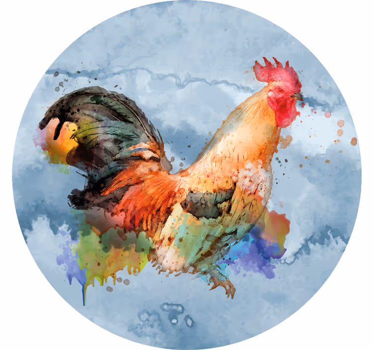 Sottobicchieri frikis illustrazione gallo vibrante - TenStickers