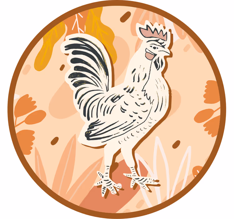 Sottobicchieri frikis illustrazione gallo stilizzato - TenStickers