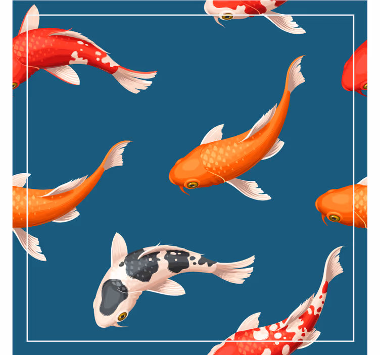 Sottobicchieri moderno con motivo di pesci koi colorati - TenStickers