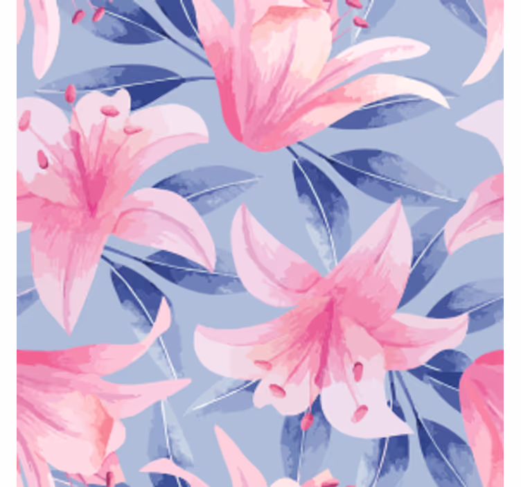 Sottobicchieri motivo floreale con gigli rosa - TenStickers