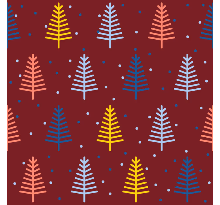 Sottobicchieri natalizi con motivo albero colorato - TenStickers