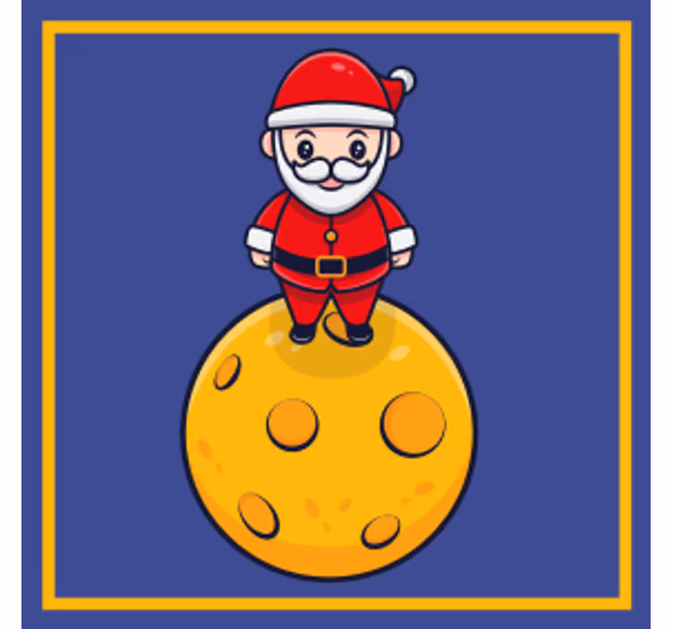 Sottobicchieri natalizi babbo natale su sfera di formaggio - TenStickers