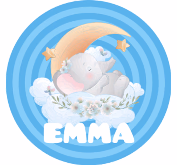 Sottobicchieri personalizzabili elefante luna stelle - TenStickers