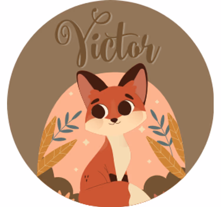 Sottobicchieri personalizzabili personaggio volpe carina - TenStickers