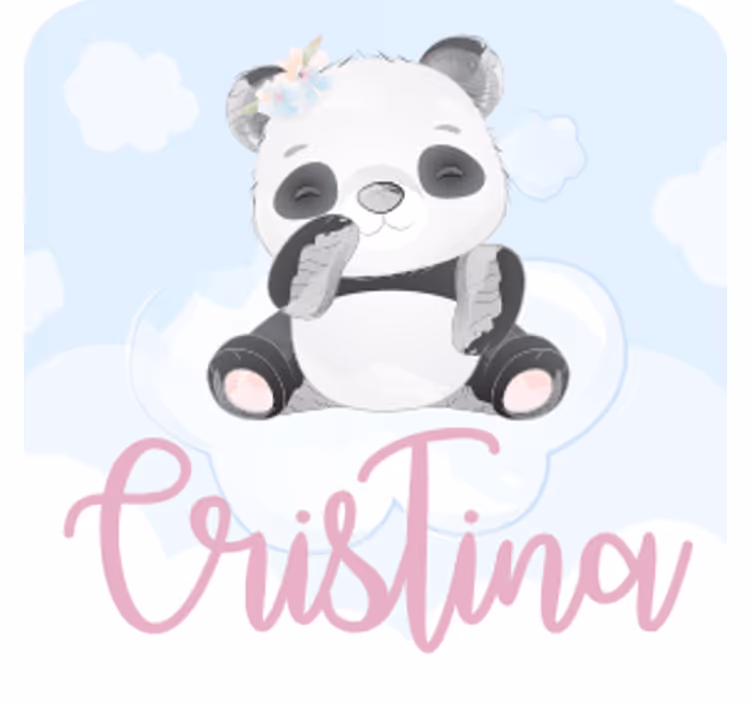 Sottobicchieri personalizzabili personaggio panda giocoso - TenStickers