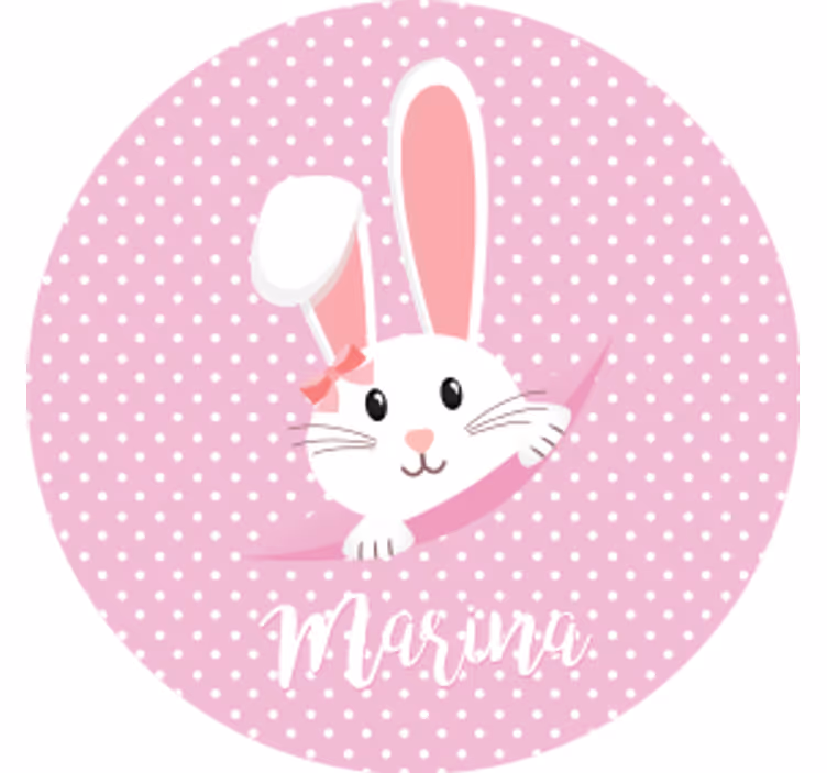 Sottobicchieri vintage personaggio con coniglio e fiocco - TenStickers