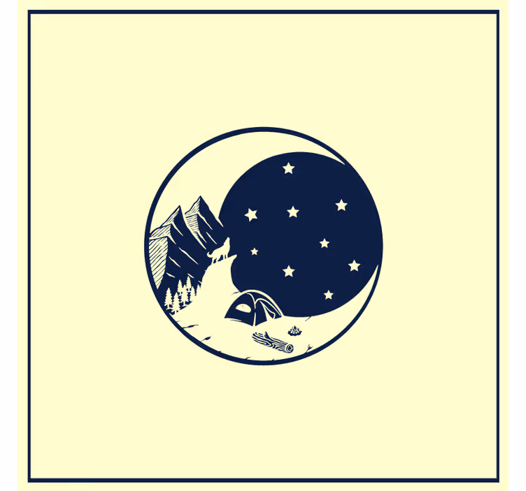 Sottobicchieri moderno scena notturna di montagna - TenStickers