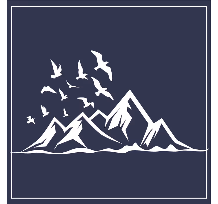 Sottobicchieri silhouette paesaggio montano - TenStickers