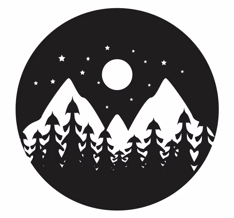 Sottobicchieri paesaggio notturno di montagna - TenStickers