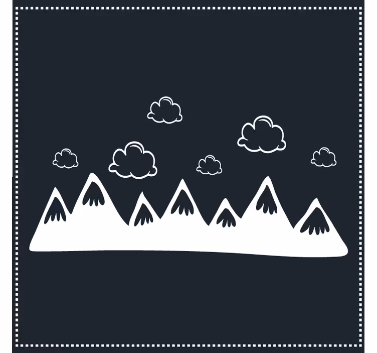 Sottobicchieri silhouette di montagna con nuvole - TenStickers