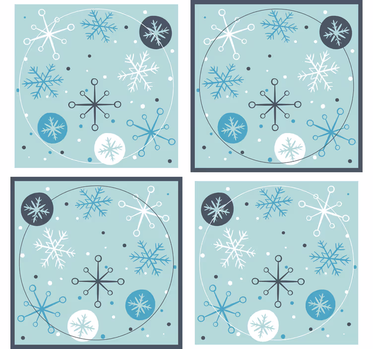Sottobicchieri natalizi collezione motivi fiocco di neve - TenStickers