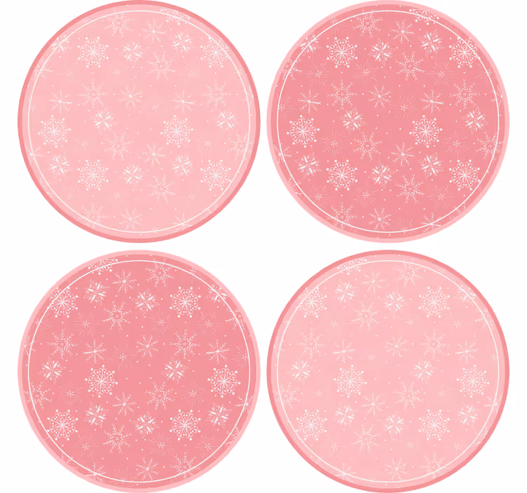 Sottobicchieri natalizi set con motivo fiocco di neve - TenStickers