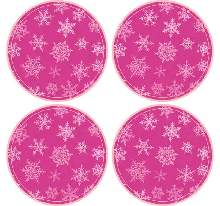 Sottobicchieri natalizi vassoio rotondo con fiocchi di neve - TenStickers
