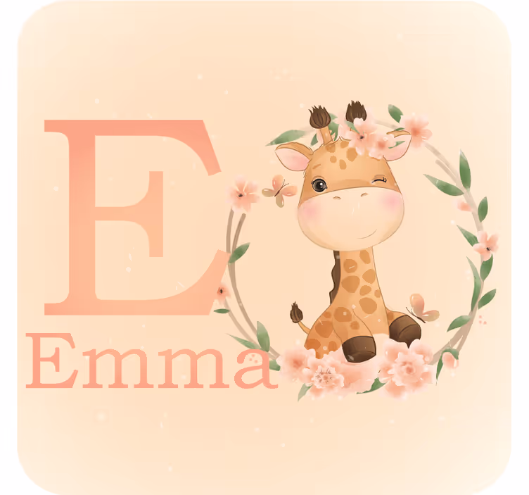 Sottobicchieri personalizzabili personaggio giraffa carina - TenStickers
