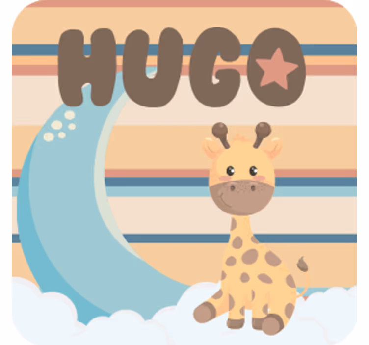 Sottobicchieri personalizzabili con giraffa coccolosa - TenStickers