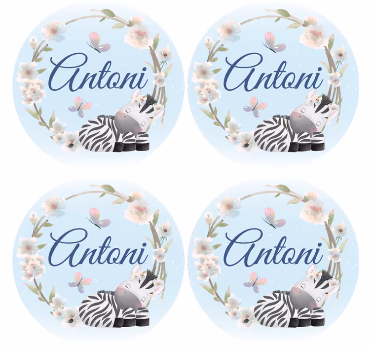Sottobicchieri personalizzabili illustrazione zebra - TenStickers