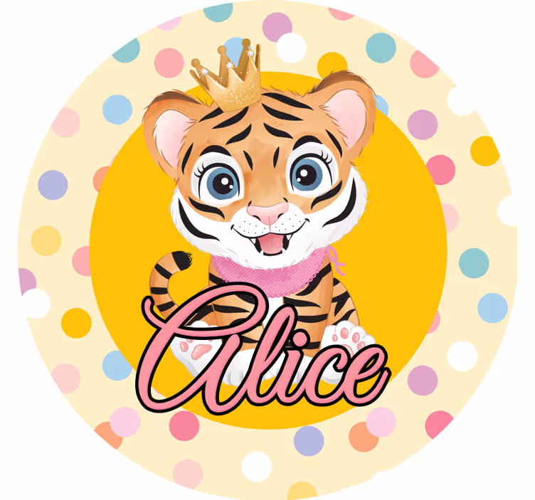 Sottobicchieri personalizzabili personaggio tigre corona - TenStickers