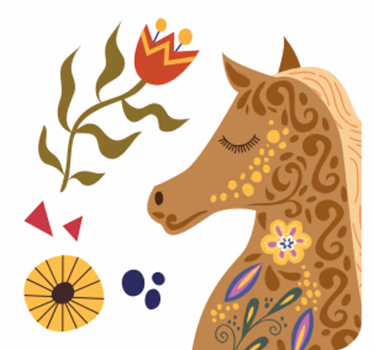 Sottobicchieri frikis profilo di cavallo stilizzato - TenStickers