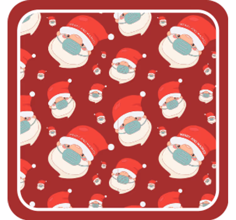 Sottobicchieri natalizi figure festive di babbo natale - TenStickers