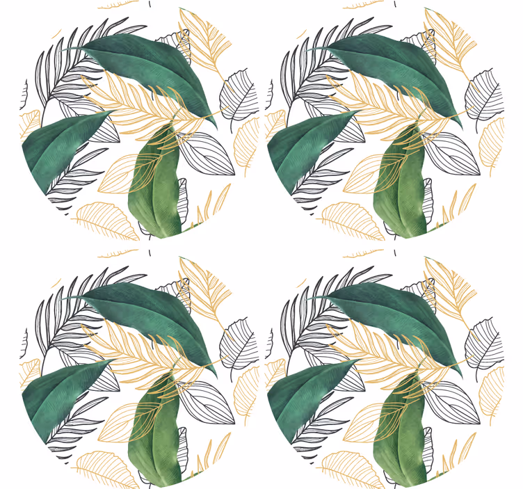 Sottobicchieri moderno motivo vegetazione rigogliosa - TenStickers