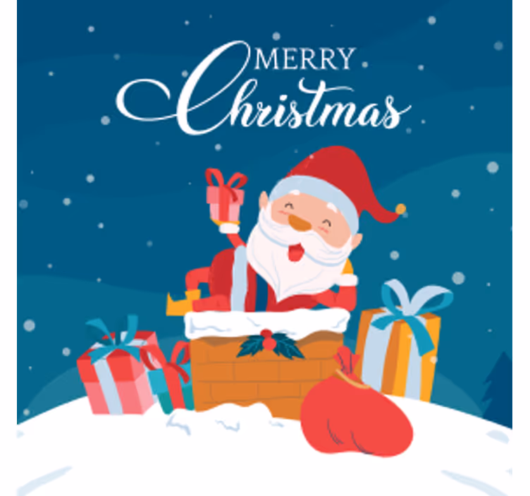Sottobicchieri natalizi babbo natale con regali - TenStickers