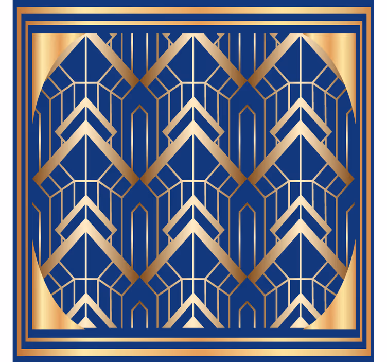 Sottobicchieri moderno motivo geometrico blu e oro - TenStickers