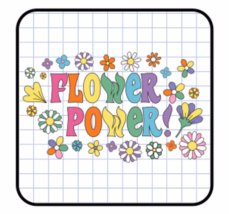 Sottobicchieri frikis tipografia floreale colorata - TenStickers