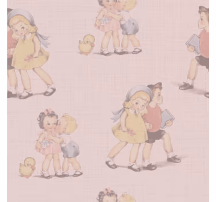 Sottobicchieri vintage illustrazioni giocose per bambini - TenStickers
