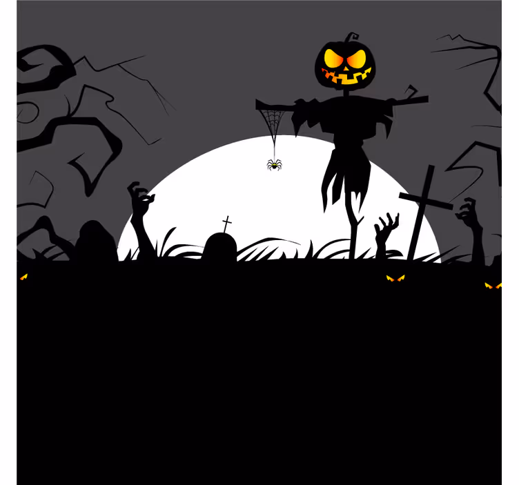 Sottobicchieri halloween spaventapasseri con zucca - TenStickers