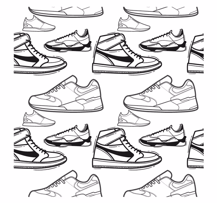 Sottobicchieri moderno con motivi a contorno sneaker - TenStickers