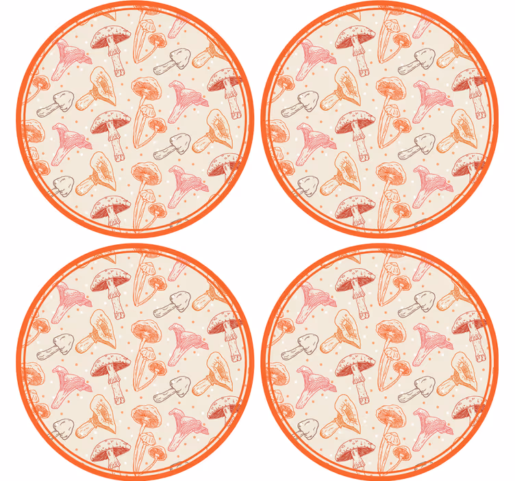 Sottobicchieri frikis illustrazione fungo bizzarro - TenStickers