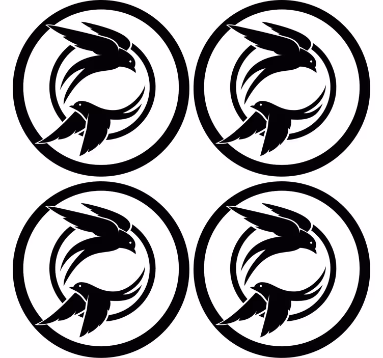 Sottobicchieri frikis emblema di uccelli stilizzati - TenStickers