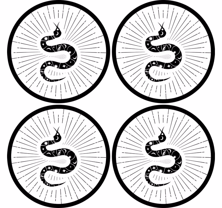 Sottobicchieri frikis motivo serpente astratto - TenStickers