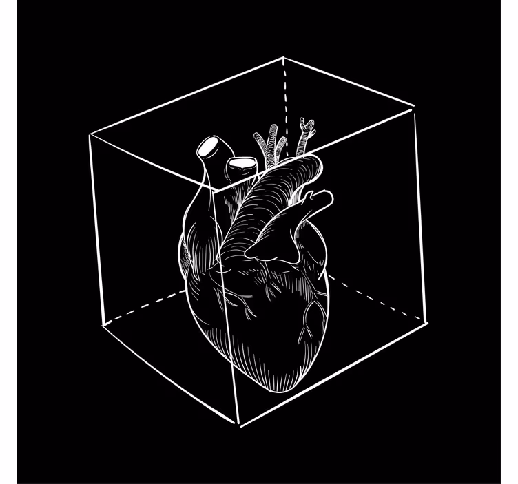 Sottobicchieri frikis cuore in cubo 3d - TenStickers