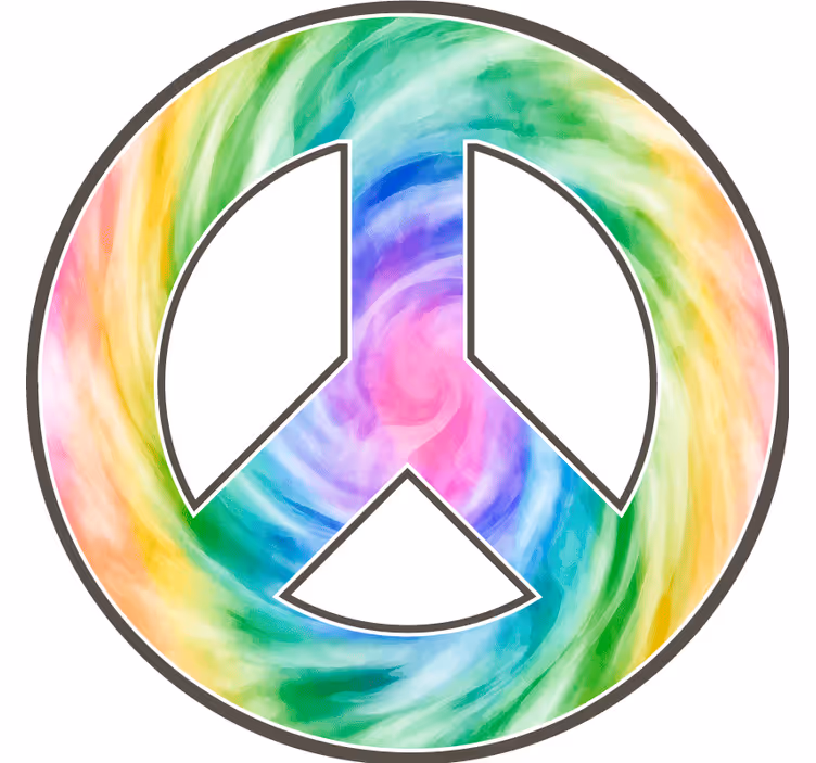 Sottobicchieri frikis simbolo della pace colorato - TenStickers