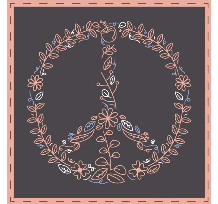 Sottobicchieri frikis emblema di pace floreale - TenStickers