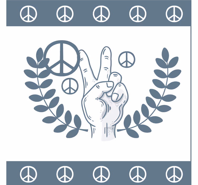 Sottobicchieri con frase simbolo di pace e vittoria - TenStickers