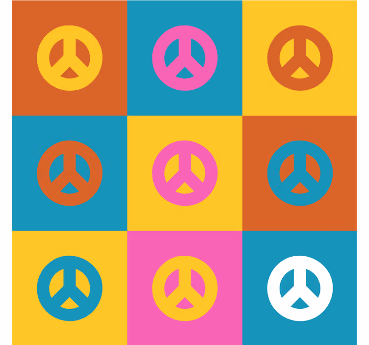 Sottobicchieri frikis simboli di pace colorati - TenStickers