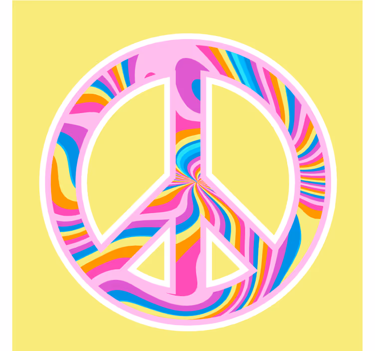 Sottobicchieri frikis emblema della pace vibrante - TenStickers