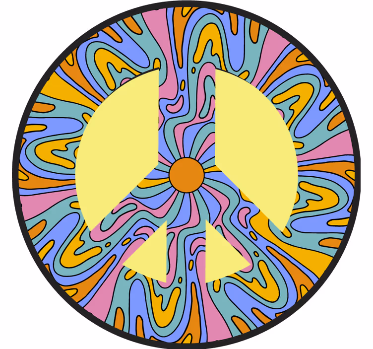 Sottobicchieri frikis simbolo di pace vivace - TenStickers