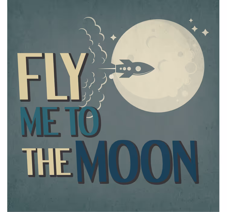 Sottobicchieri con frase razzo verso la luna - TenStickers